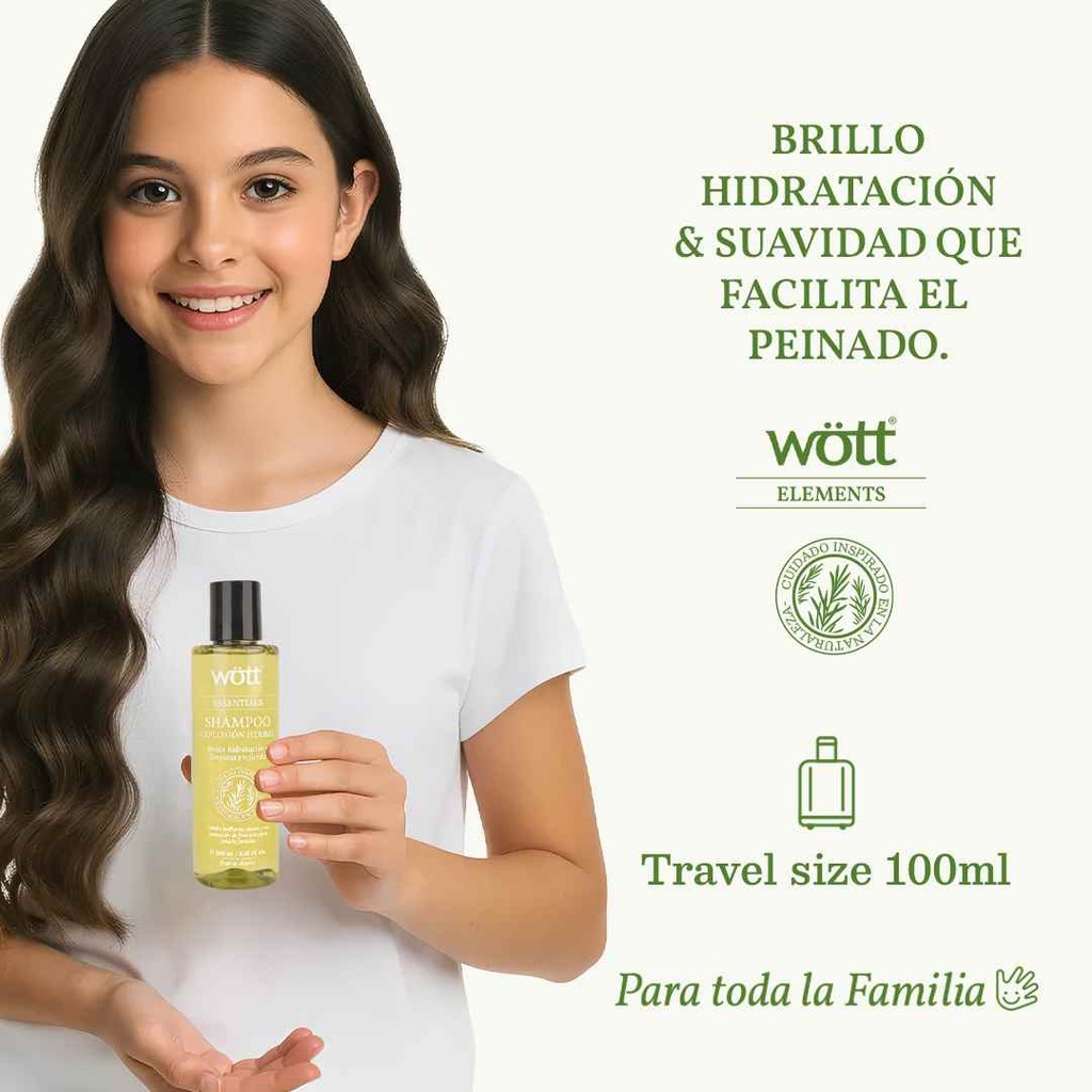 SHAMPOO HERBAL WOTT 100 ML.