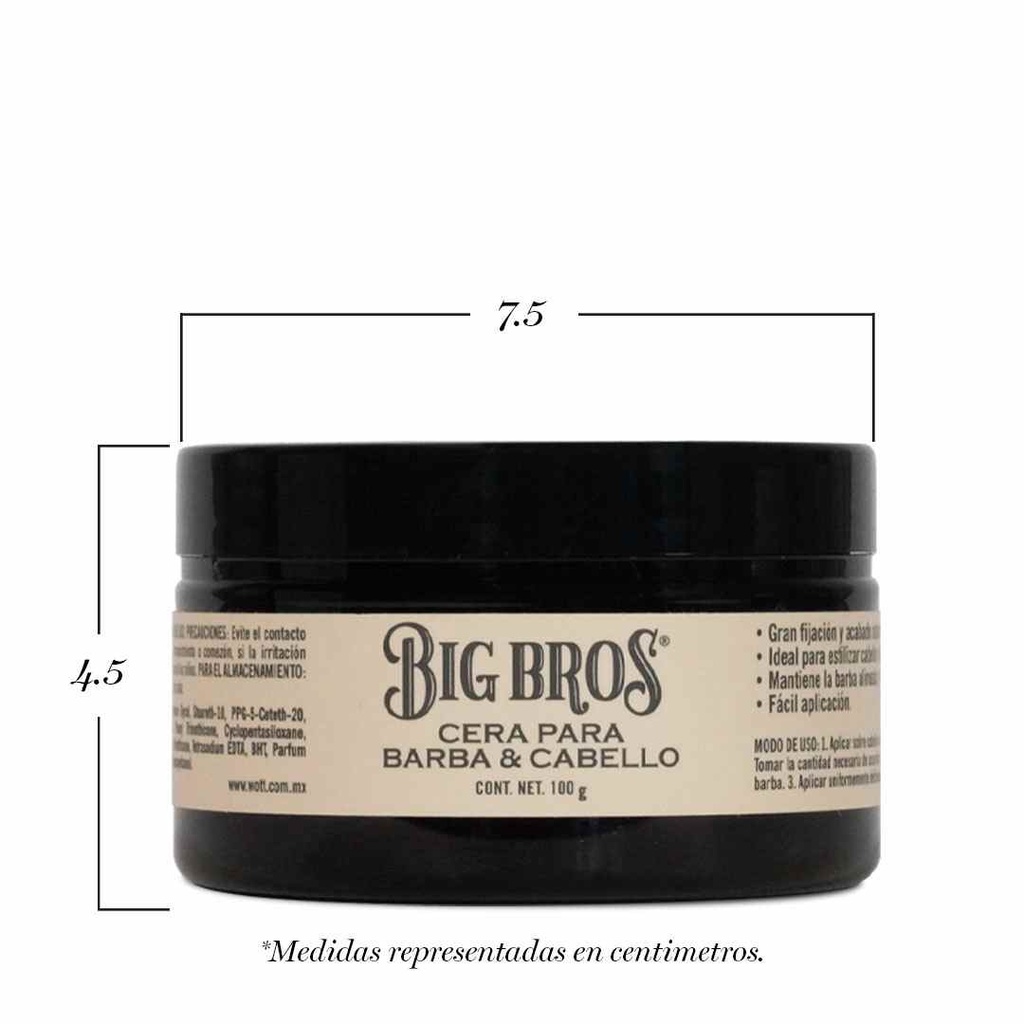 CERA BIG BROS PARA BARBA Y CABELLO 100 GR