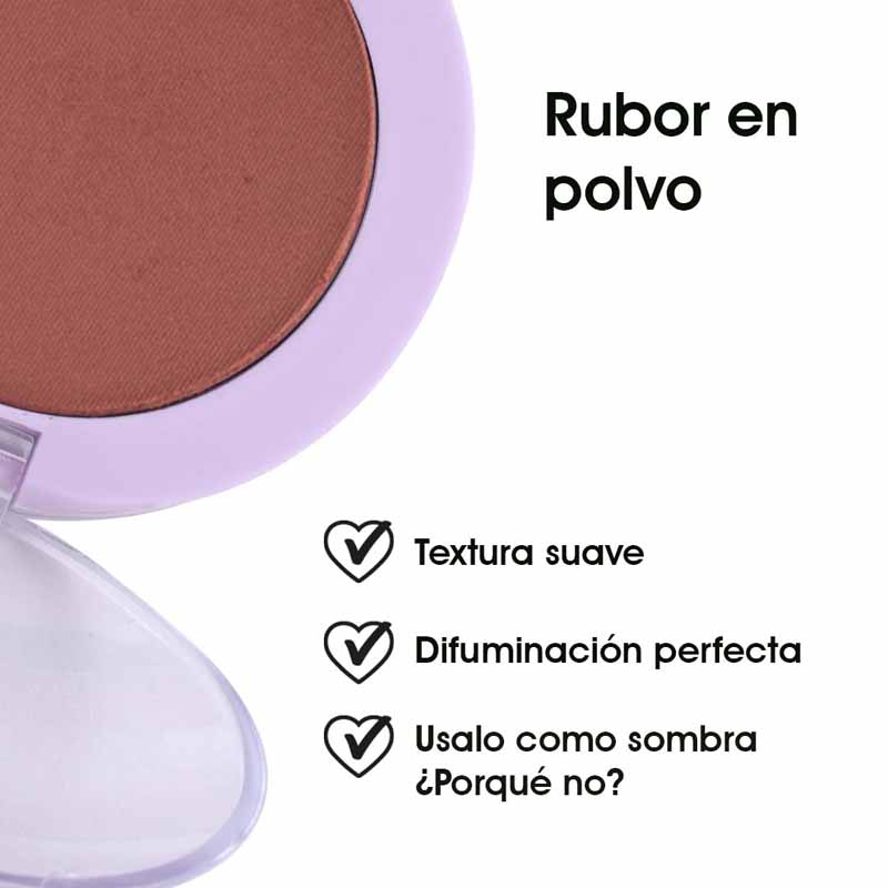 Rubor en Polvo Acabado Natural Color Intenso Textura Ligera y Difuminado Uniforme Tono Canela Le Foose