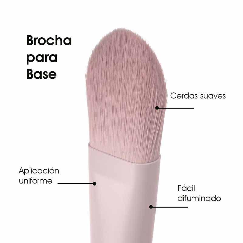 Brocha para Base de Maquillaje Plana de Alta Cobertura con Aplicación Uniforme Le Foose