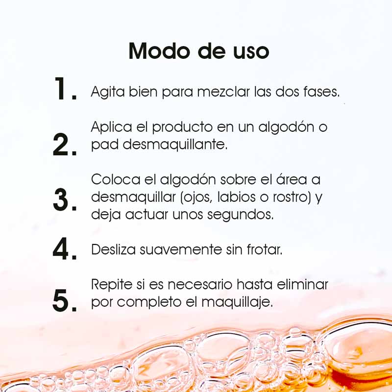 Desmaquillante Bifásico para Rostro Limpieza Profunda Waterproof Suave y Eficaz sin Sensación Grasosa Le Foose