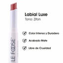 Labial Mate de Larga Duración Alta Cobertura y Formula Cremosa con Color Intenso Tono Zifon Le Foose