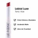 Labial Mate de Larga Duración Alta Cobertura y Formula Cremosa con Color Intenso Tono Vice Le Foose