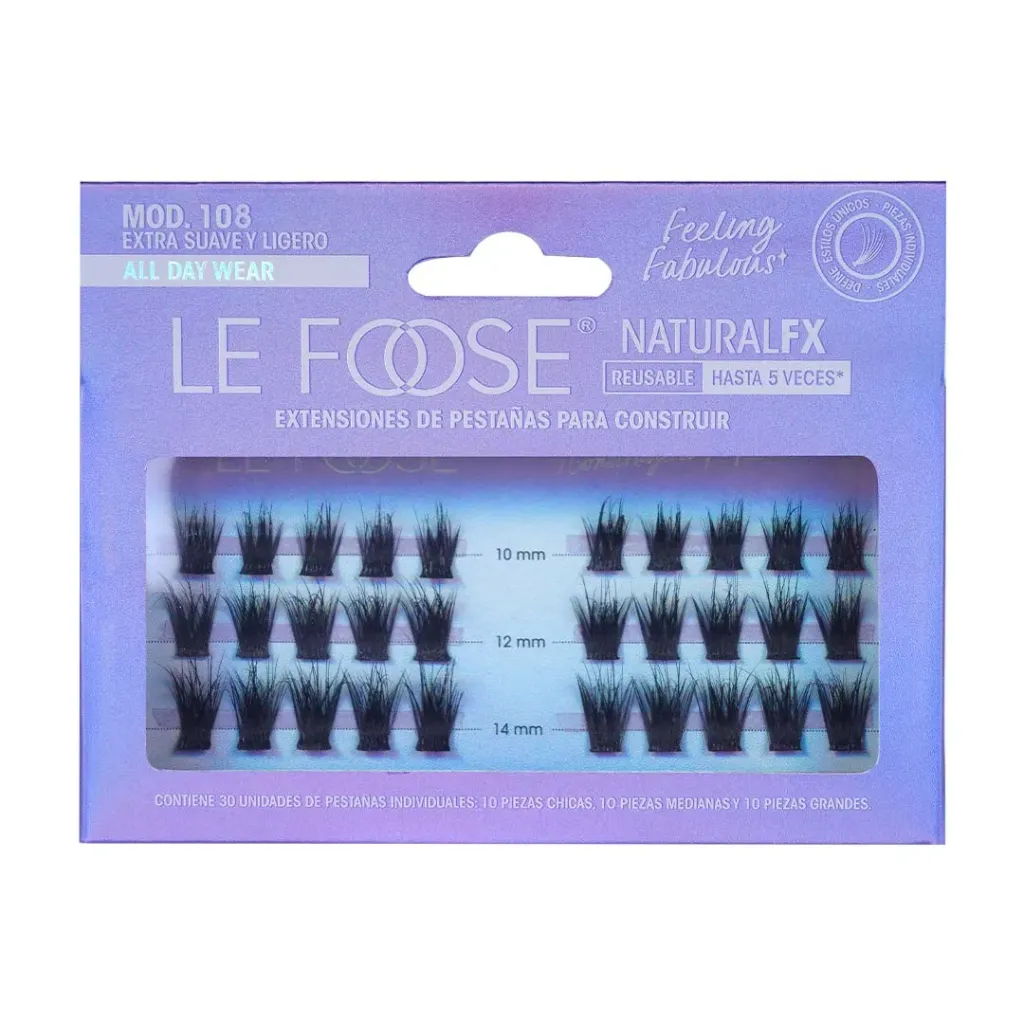 [EXTLF-108] Extensiones De Pestaña Construibles Natural Fx Le Foose 108