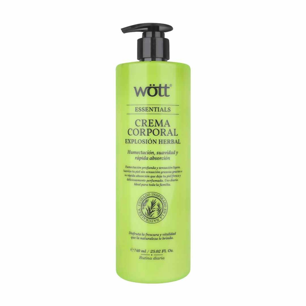 CREMA CORPORAL HERBAL WOTT 740 ML