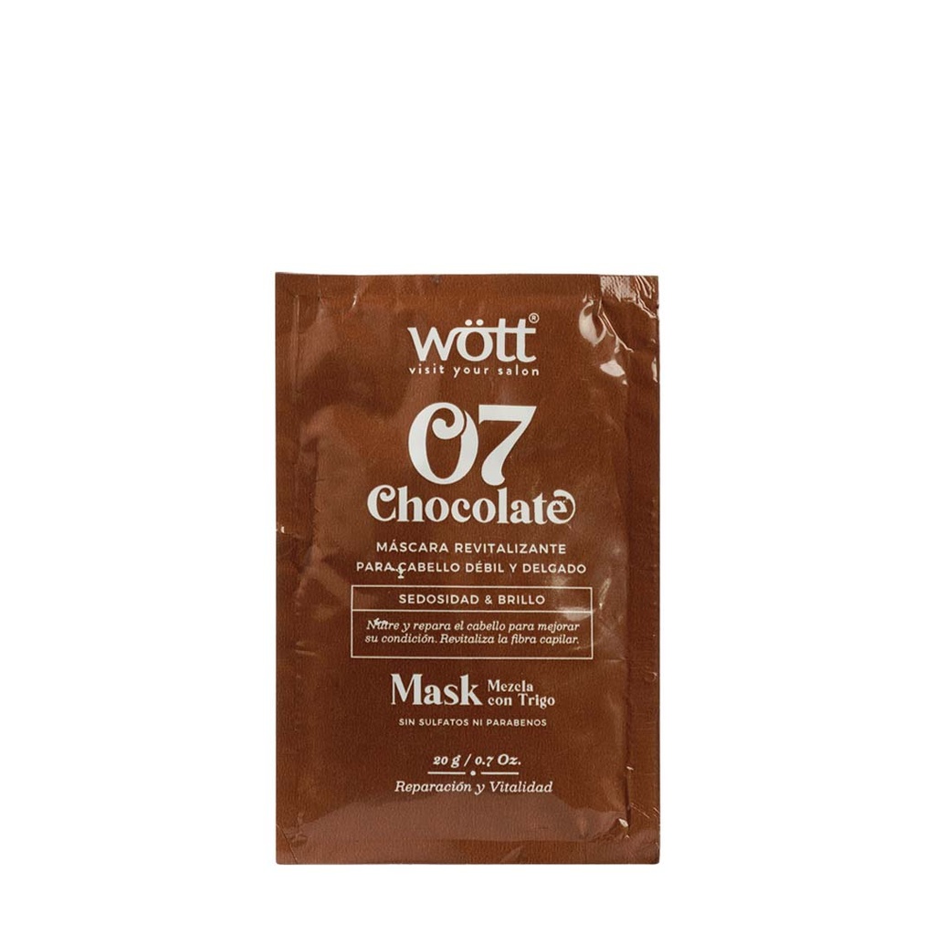 MASCARILLA EN SOBRE CHOCOLATE DE WOTT 07