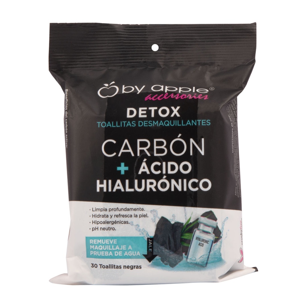 TOALLITAS DESMAQUILLANTES DE CARBON Y ACIDO HIALURO