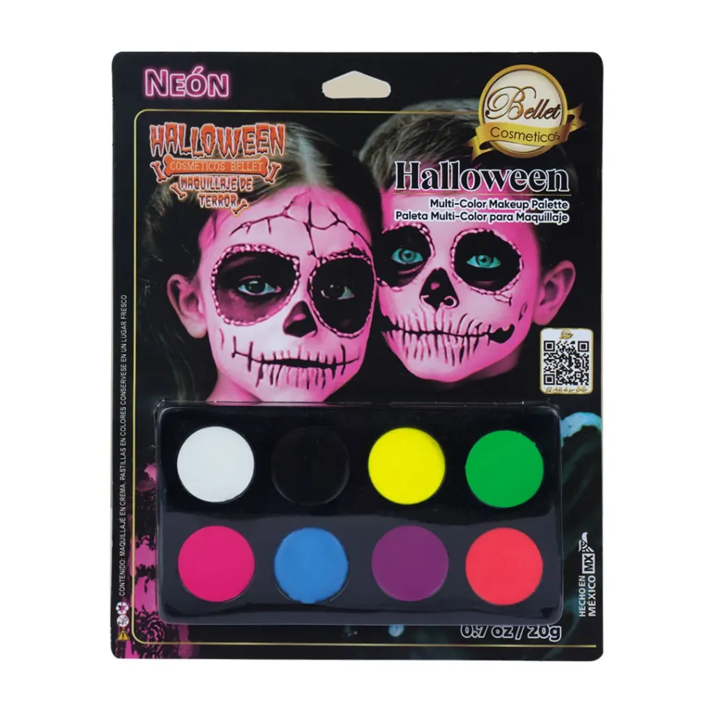 PALETA DE MAQUILLAJE HALLOWEN NEON 0889
