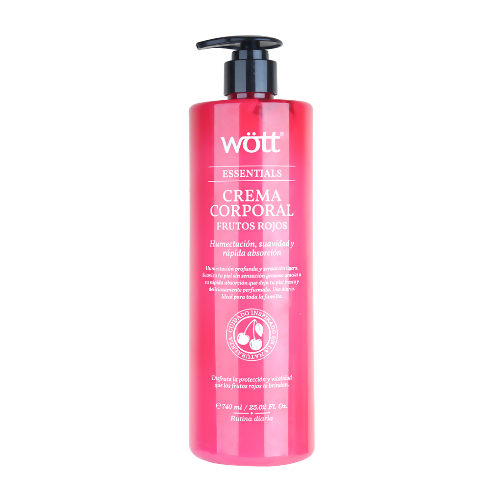 CREMA CORPORAL FRUTOS ROJOS WOTT 740 ML.