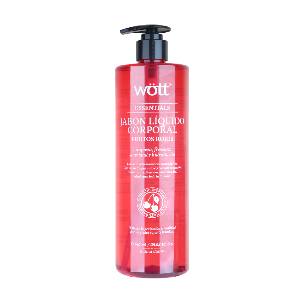 JABON CORPORAL FRUTOS ROJOS WOTT 740 ML.