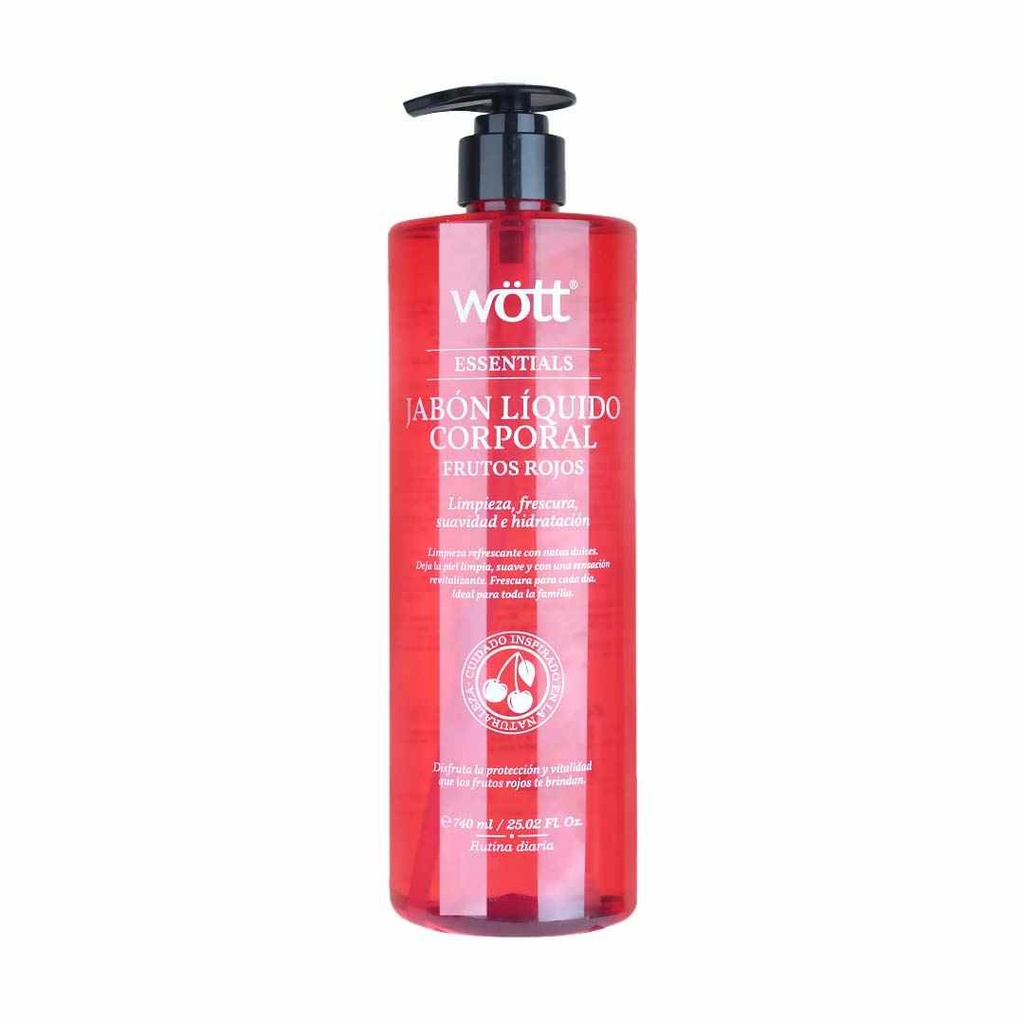 JABON CORPORAL FRUTOS ROJOS WOTT 740 ML.