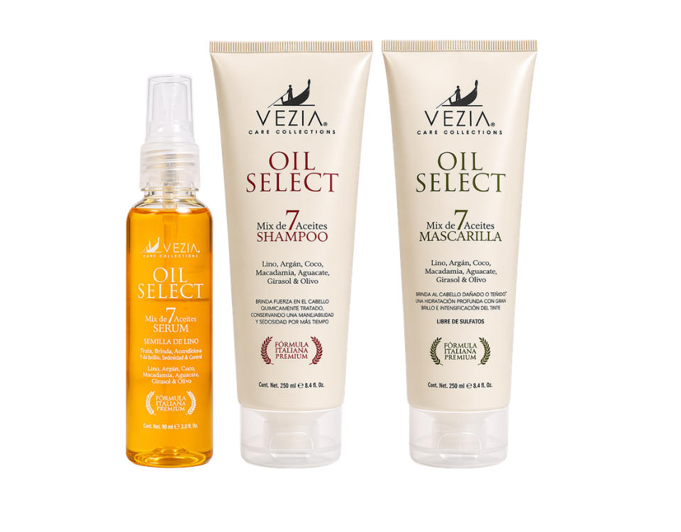 Kit Profesional Oil Select Mix 7 Aceites Vezia – Reparación y Nutrición Capilar