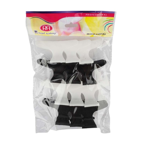 [2202BW] MARIPOSA BLANCO Y NEGRO C/12 GLOBUS