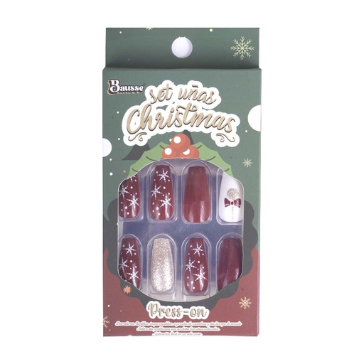 [M2154] UÑAS CON DECORACION NAVIDEÑA