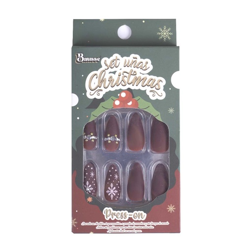 [M2157] UÑAS CON DECORACION NAVIDEÑA (NIEVE)